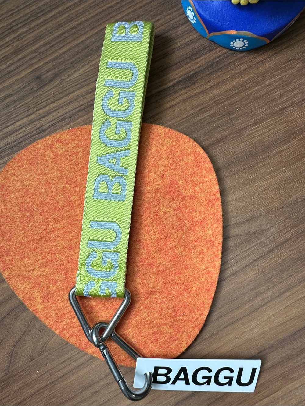 NWT BAGGU Logo Keychain Citron Colorway
